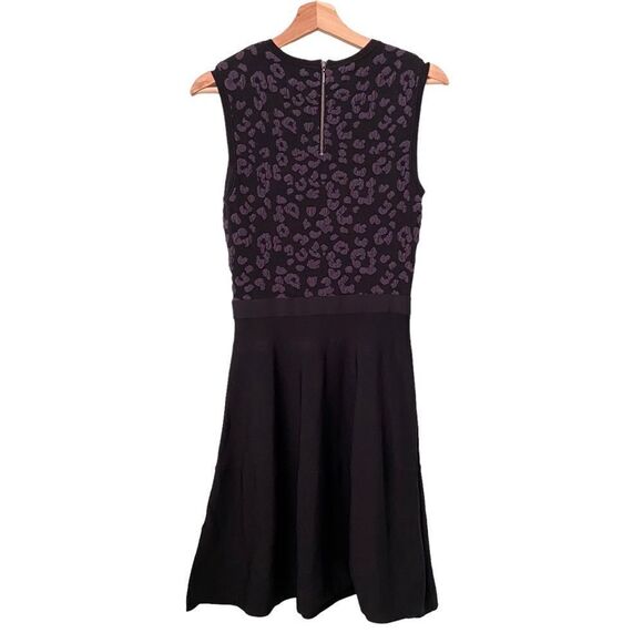 Rebecca Taylor Animal Print Detail Black Sleeveless A Line Dress in Size Small - Picture 3 of 8
